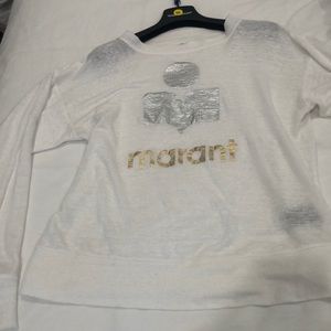 Isabel Marant Logo white linen shirt SZ XS
